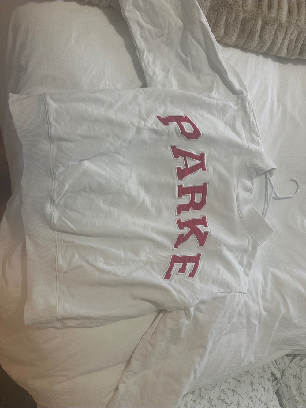 White PARKE Logo Crewneck Sweatshirt